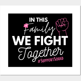 Family Union Fist Pink Ribbon Breast Cancer Fighter Support Gift Posters and Art